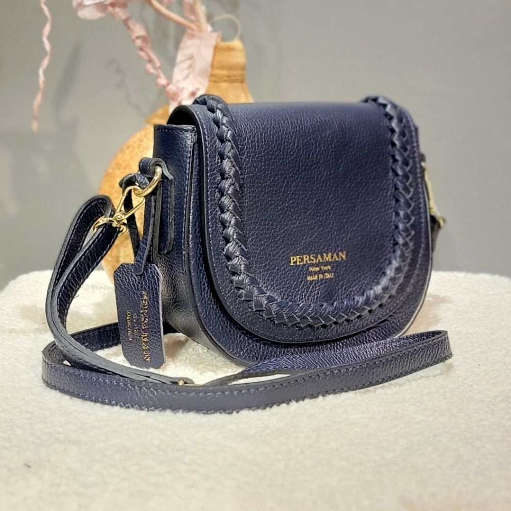 PERSAMAN NEW YORK MADE IN ITALY LEATHER CROSS BODY BAG